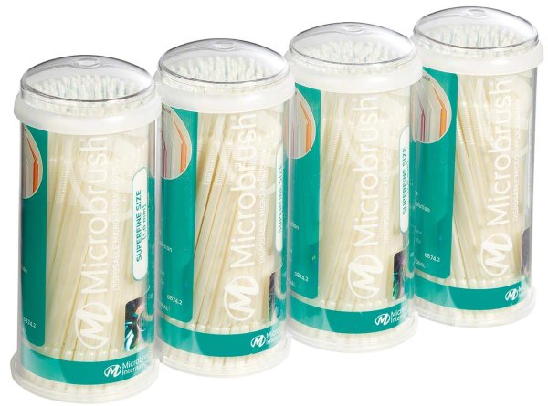 Microbrush® Applikatoren Tube Serie 400 Stück weiß, superfein 1 mm