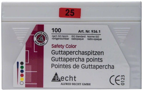 Guttaperchaspitzen Safety Color 100 Stück ISO 025
