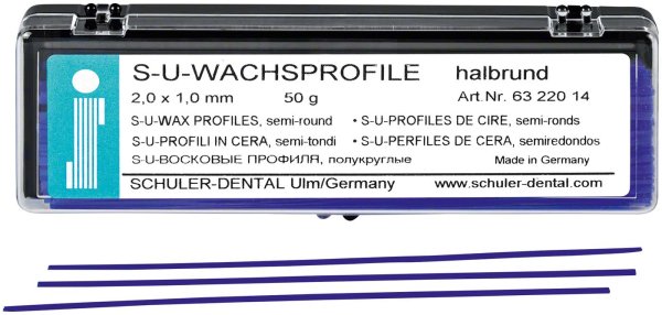 S-U-Wachsprofile 50 g Wachsprofile halbrund, 2 x 1 mm
