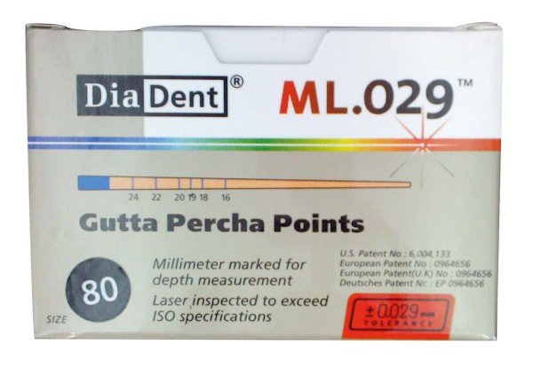 DiaDent® ML.029™ Gutta Percha Points 120 Stück ISO 080