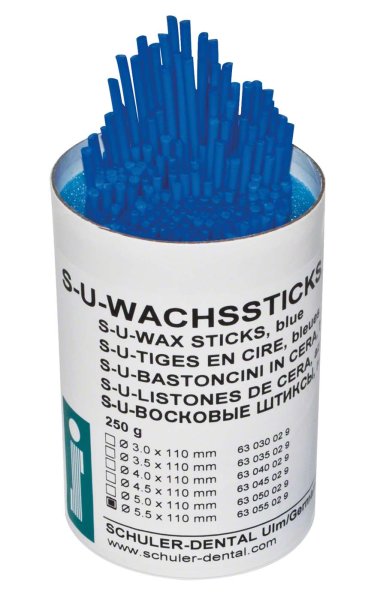 S-U-WACHSSTICKS 250 g blau, Ø 5,5 mm