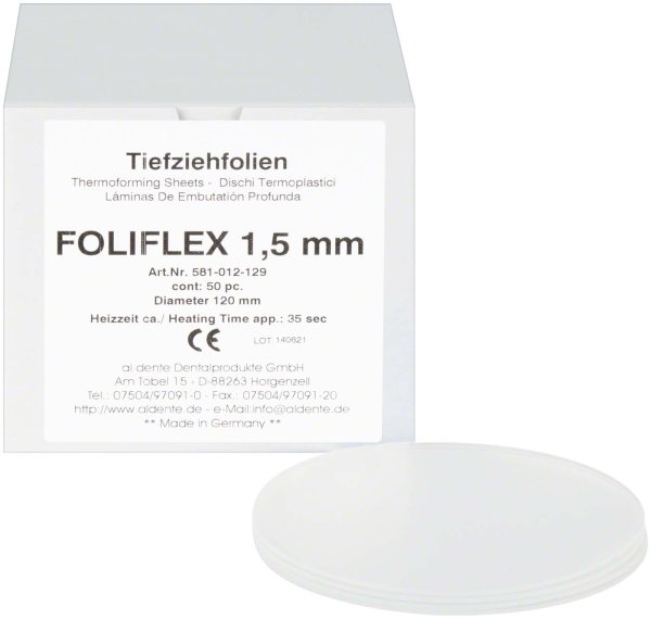 Foliflex 50 Stück transparent, Ø 120 mm, Stärke 1,5 mm