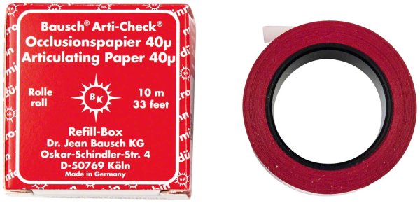Occlusionspapier Arti-Check® 40 µ **Nachfüllpackung** 10 m rot, 22 mm, BK 1016