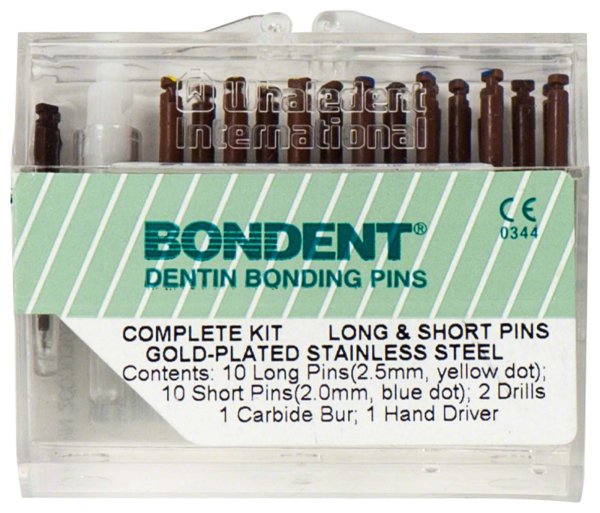 BONDENT® Pins 2 x 10 Pins (gelb, blau)