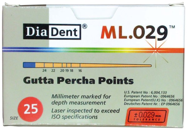 DiaDent® ML.029™ Gutta Percha Points 120 Stück ISO 025