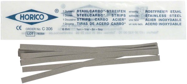 Stahlcarbo® Streifen 12 Stück rot, einseitig, 6 mm breit, Stärke 0,09 mm