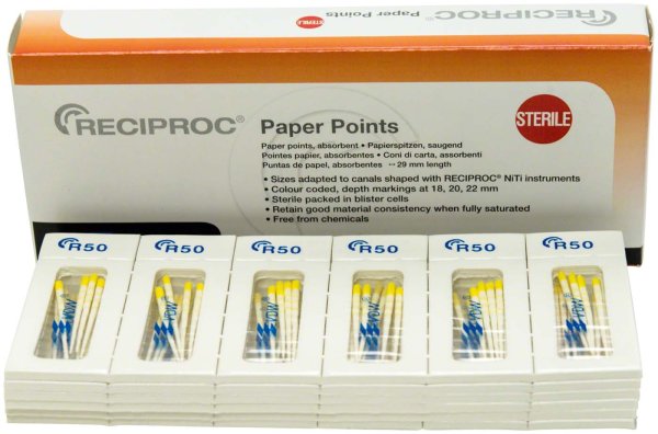 RECIPROC® Papierspitzen 144 Stück ISO 050