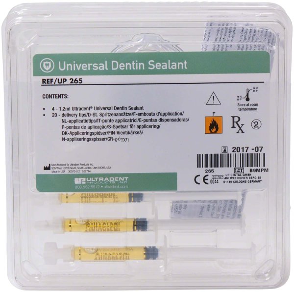 Universal Dentin Sealant 4 x 1,2 ml Spritze, 20 x Black Mini Brush Tips