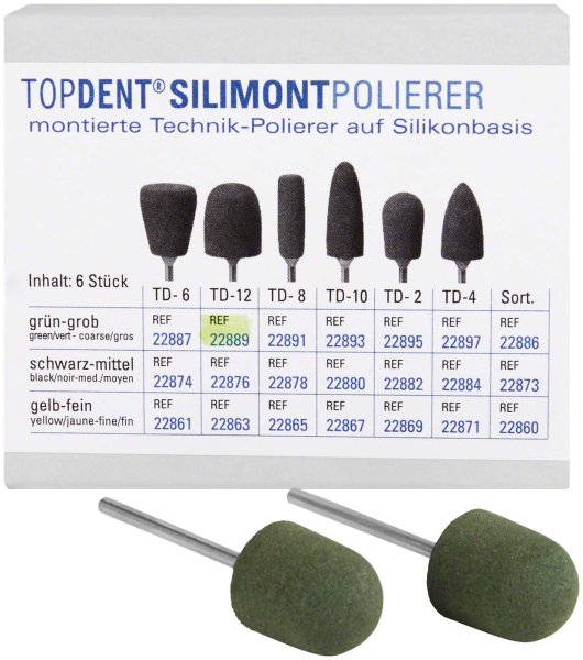 TOPDENT Silimont Polierer 6 Stück grün grob, TD-12