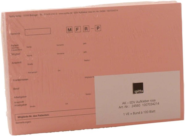 Adressaufkleber DIN A5 100 Stück rosa, EDV Karteikarte