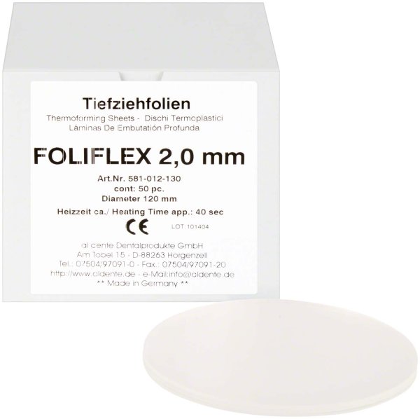 Foliflex 50 Stück transparent, Ø 120 mm, Stärke 2 mm