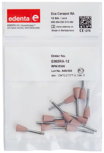 Exa CeraPol 12 Stück rosa, RA, Figur 030, 10 mm, ISO 060