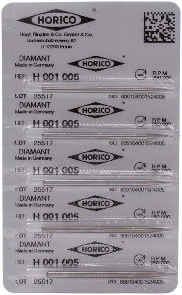 Diamantschleifer H 001 5 Stück HP, Figur 001, ISO 005