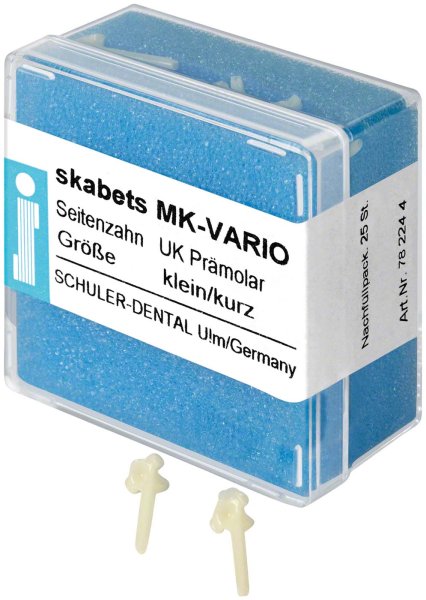 skabets MK-VARIO **Nachfüllpackung** 25 Stück Unterkiefer Prämolar klein kurz