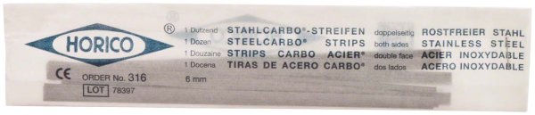 Stahlcarbo® Streifen 12 Stück doppelseitig, 6 mm breit, Stärke 0,2 mm