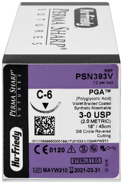 Nahtmaterial 12 Stück PGA 3-OA/C-6