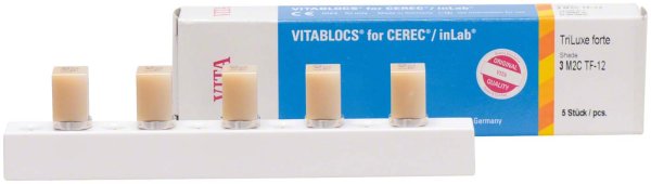 VITABLOCS® TriLuxe forte 5 Stück for CEREC/inLab Größe TF-12, 3M2C