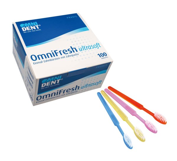 OmniFresh Ultrasoft **Karton** 100 Stück sortiert (blau, orange, pink, gelb)