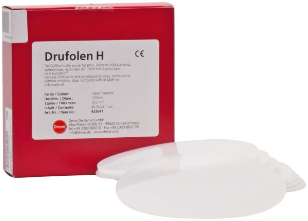 DRUFOLEN H 40 Stück Ø 120 mm, natur, Stärke 0,6 mm