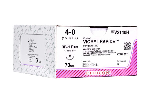 VICRYL™ RAPIDE 12 Stück violett, 30 cm, GS9, USP 6-0, Stärke 0,7