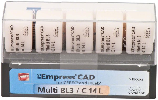 IPS Empress® CAD Multi for CEREC 5 Stück Gr. C14L, BL3