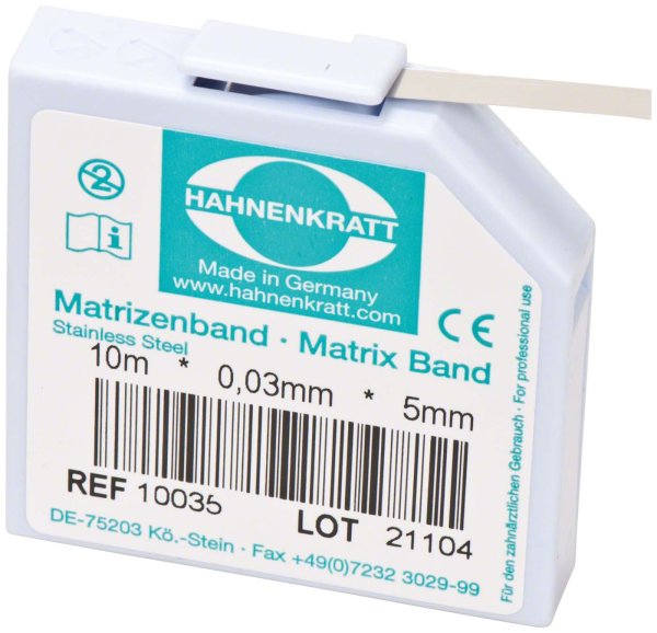 Matrizenband **Nachfüllpackung** 10 m Rolle Breite 5 mm, Stärke 0,03 mm