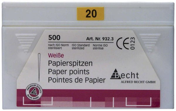 Papierspitzen weiß 500 Stück ISO 020