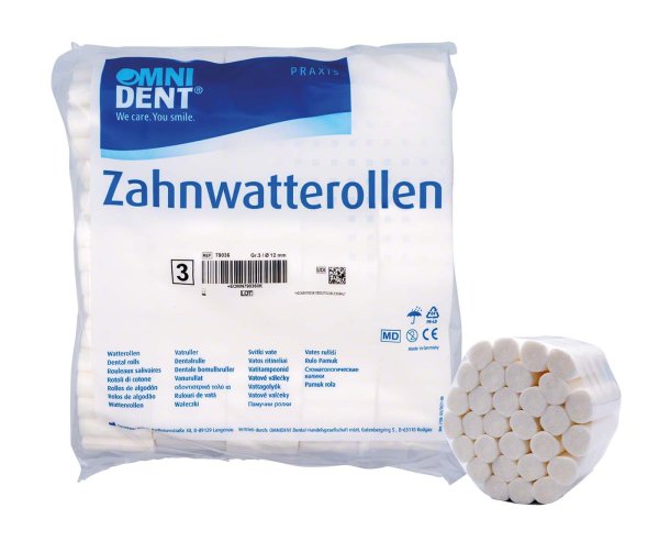 Zahnwatterollen 300 g Ø 12 mm, Größe 3