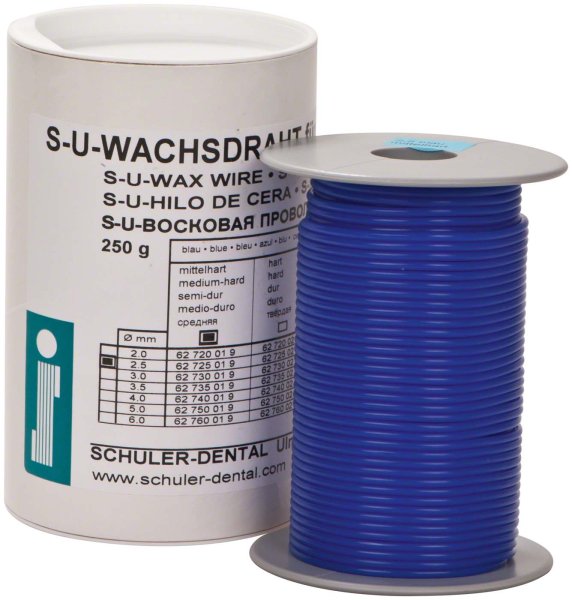 S-U-WACHSDRAHT 250 g blau, Ø 2,5 mm, mittel hart