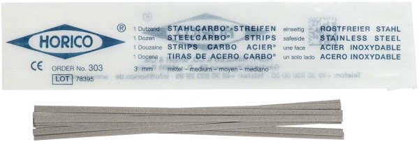 Stahlcarbo® Streifen 12 Stück, einseitig, 3 mm breit, Stärke 0,1 mm