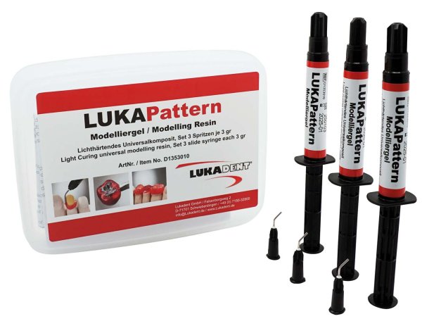 LUKAPattern Modelliergel 3 x 3 g Spritze inklusive Kanülen