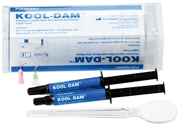 Kool-Dam™ 2 x 3 ml Spritze, 20 x gebogene Aufsätze (10 x 18 ga, 10 x 20 ga)