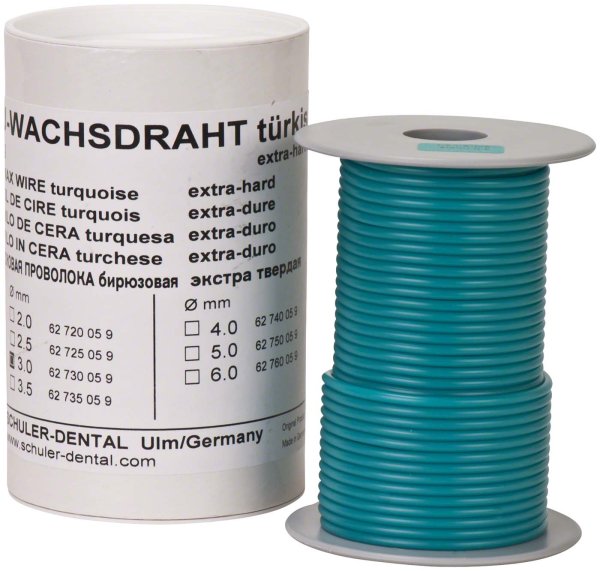 S-U-WACHSDRAHT 250 g türkis, Ø 3 mm, extra hart