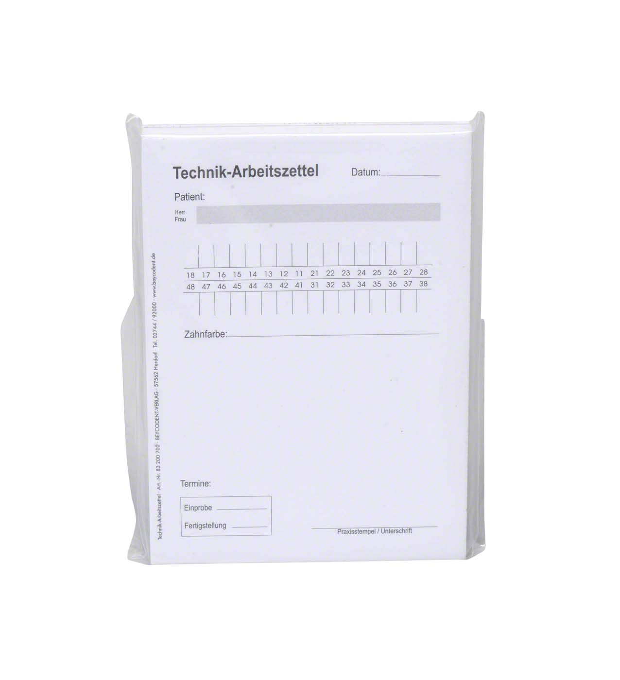 TechnikArbeitszettel 100 Stück Organisationssysteme