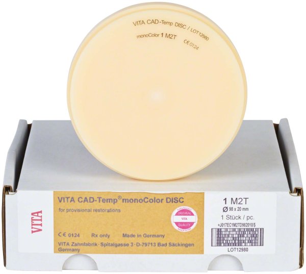 VITA CAD-Temp® monoColor DISC Ø 98 mm, H 20 mm, 1M2T