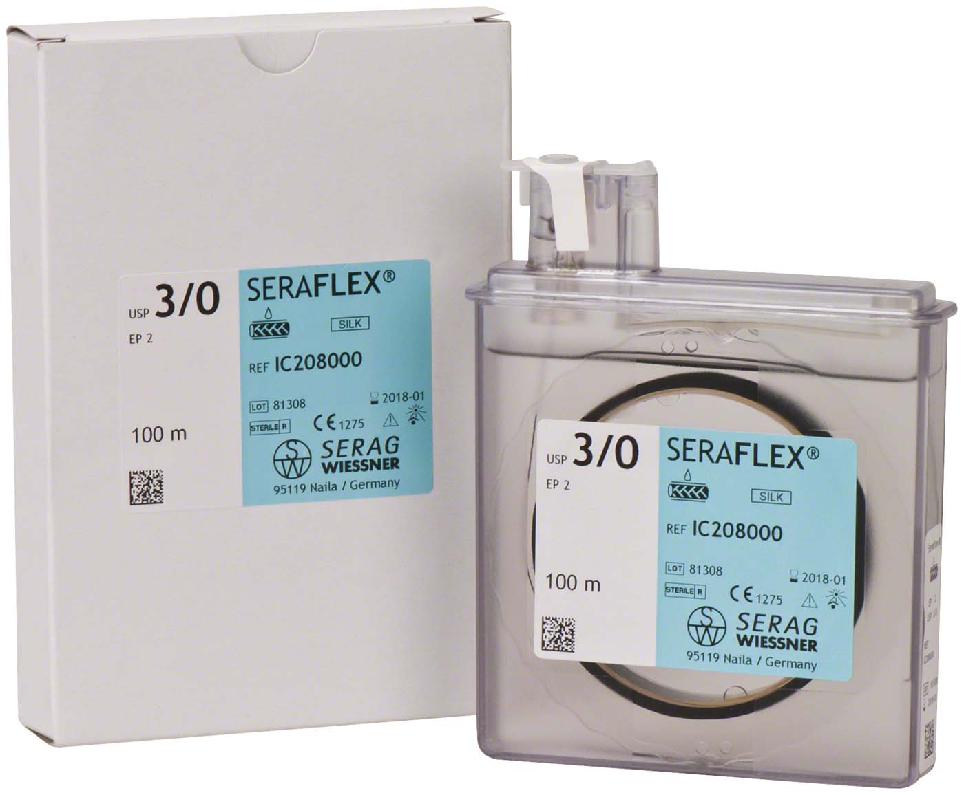 SERAFLEX® 24 Nadeln schwarz, 0,5 m, DS-18, Stärke 4/0 | Nahtmaterial ...