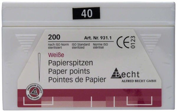 Papierspitzen weiß 200 Stück ISO 040