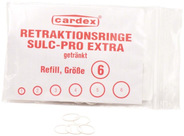 RETRAKTIONSRINGE SULC-PRO ca. 100 Ringe EXTRA getränkt Gr. 6