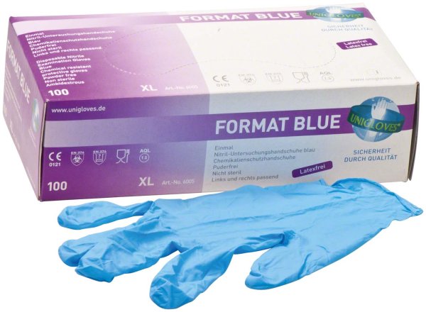 FORMAT BLUE 100 Stück puderfrei, blau, XL