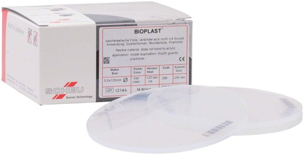 BIOPLAST® 10 Stück klar, rund, Ø 125 mm, Stärke 5 mm