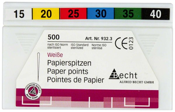 Papierspitzen weiß 500 Stück ISO 015-040