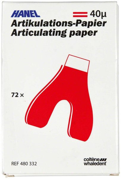 HANEL Artikulations-Papier 40 µm 72 Blatt rot, 40 µm, U-Form