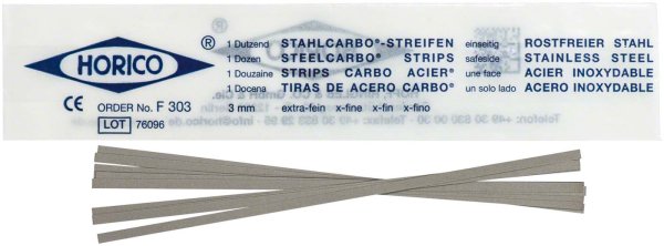 Stahlcarbo® Streifen 12 Stück gelb, einseitig, 3 mm breit, Stärke 0,07 mm