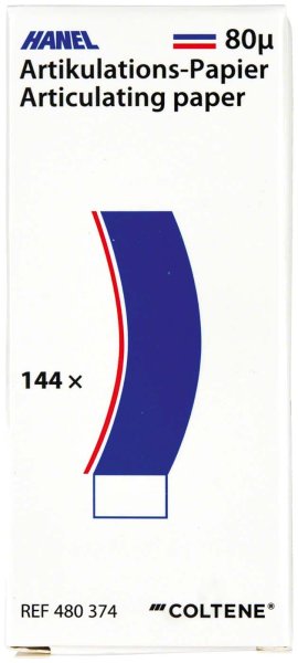 HANEL Artikulations-Papier 80 µm 144 Blatt blau/rot, 80 µm, C-Form