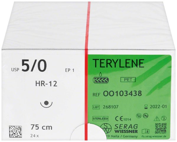 TERYLENE 24 Nadeln grün, 75 cm, HR-12, Stärke 5/0