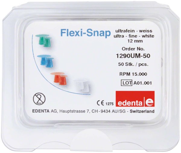 Flexi-Snap 50 Stück unmontiert, weiß ultrafein, Figur 370, Ø 12 mm, ISO 120