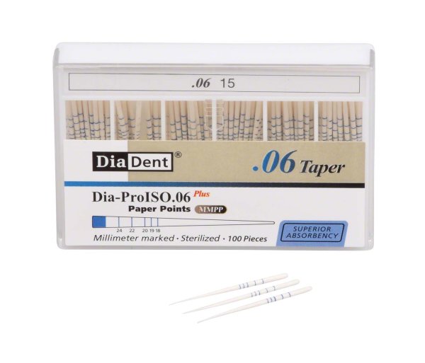 DiaDent® Dia-Pro Paper Points 100 Stück Taper.06, ISO 015