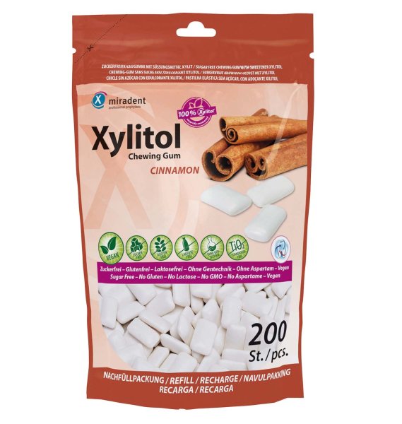 Xylitol Chewing Gum 200 Stück Zimt
