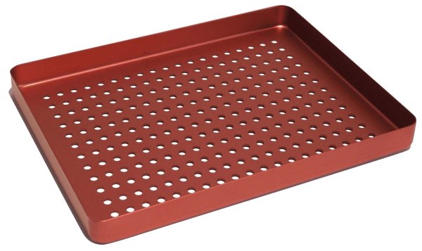Norm-Tray Aluminium Boden gelocht rot, mini, 18 x 14 cm