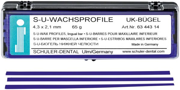 S-U-Wachsprofile 65 g Unterkieferbügel, 4,3 x 2,1 mm